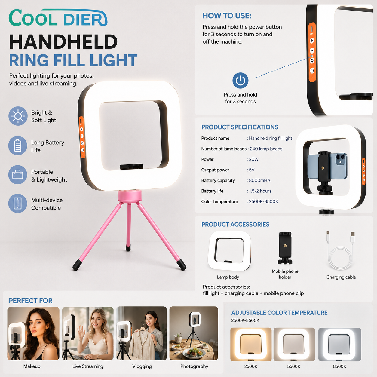 Luz LED para Creadores de Contenido Profecional